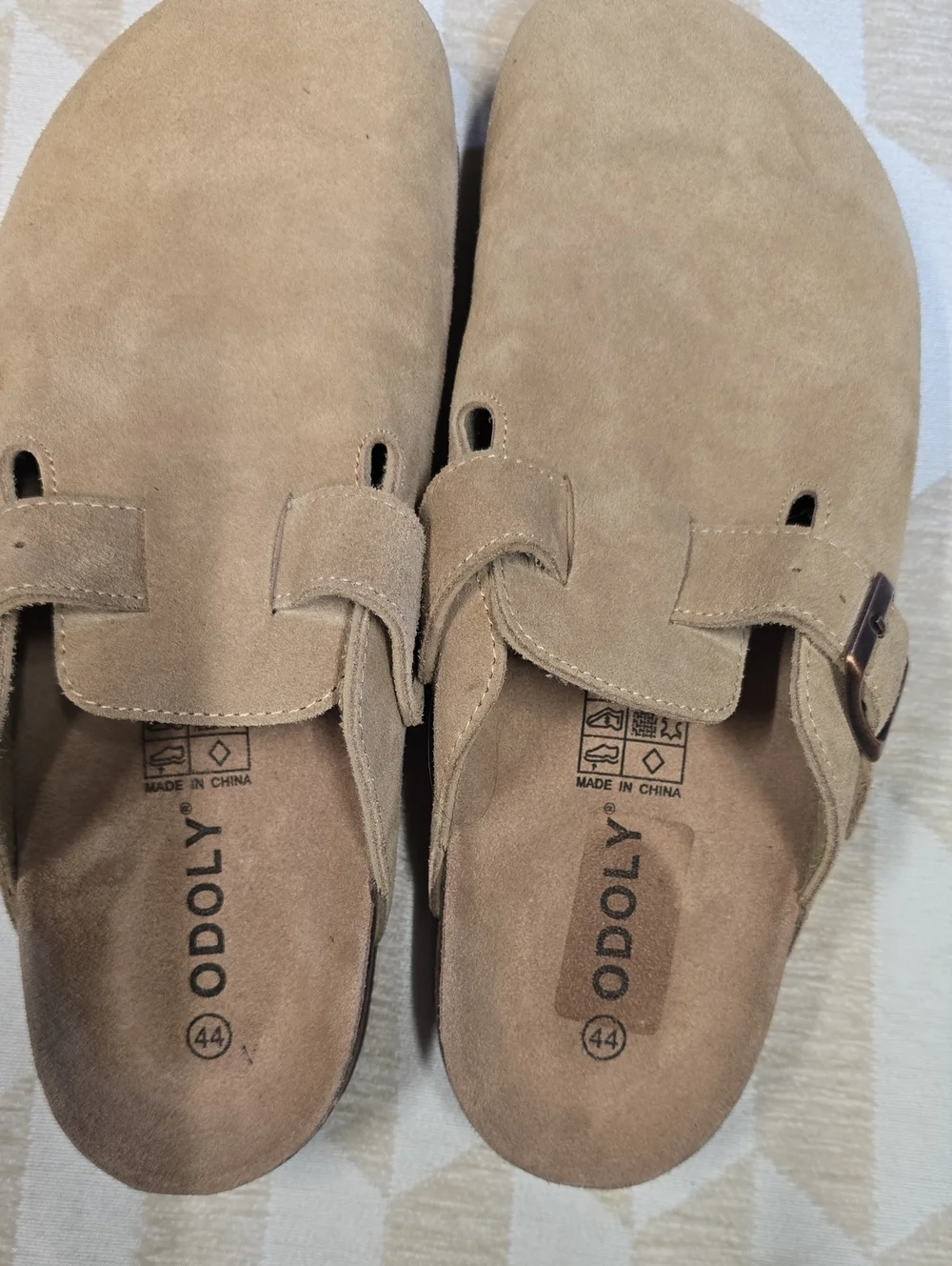Men's Tan Suede Slip-On Loafers with Adjustable Buckle